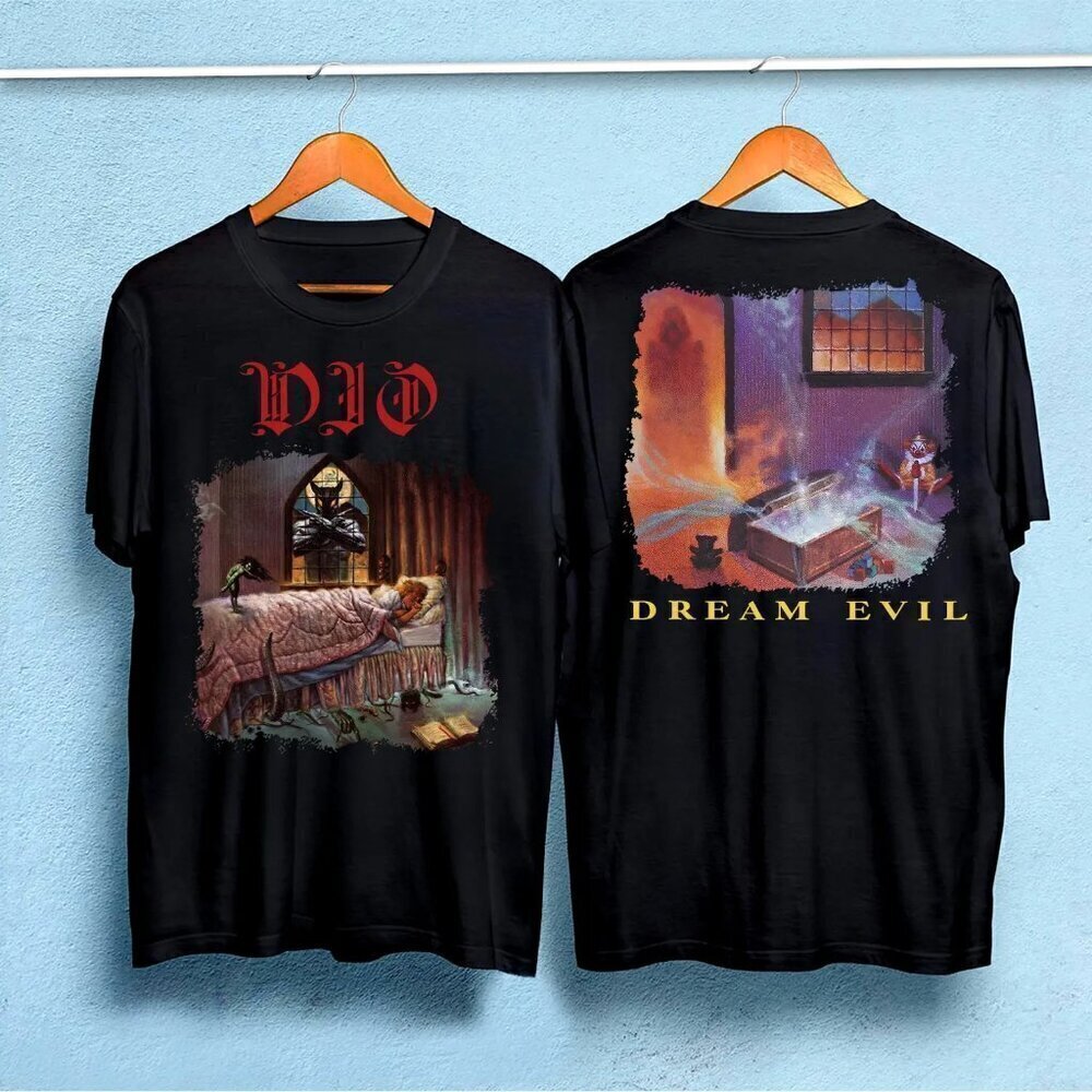 Dio Dream Evil Heavy Metal Rock Band 2 Sided Tour Graphic Fan Gift T-Shirt